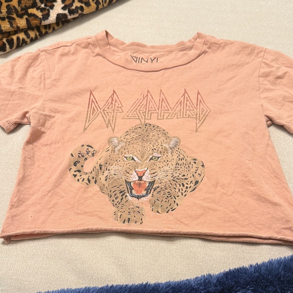 Tilly's Pink Leopard Graphic Crop Top